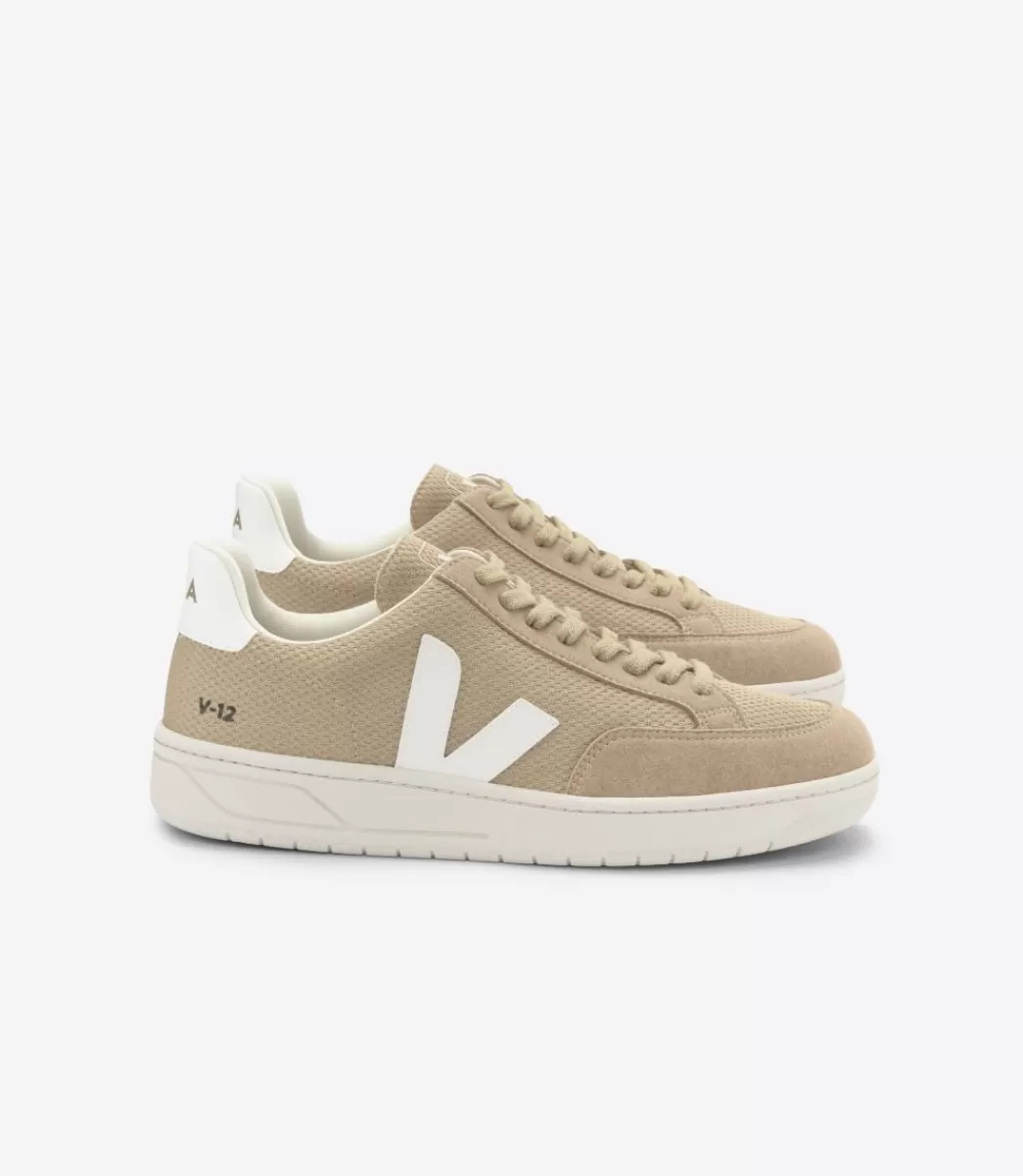 VEJA V-12 VEGAN ALVEOMESH DUNE WHITE<MULHER Adulto | Vegan