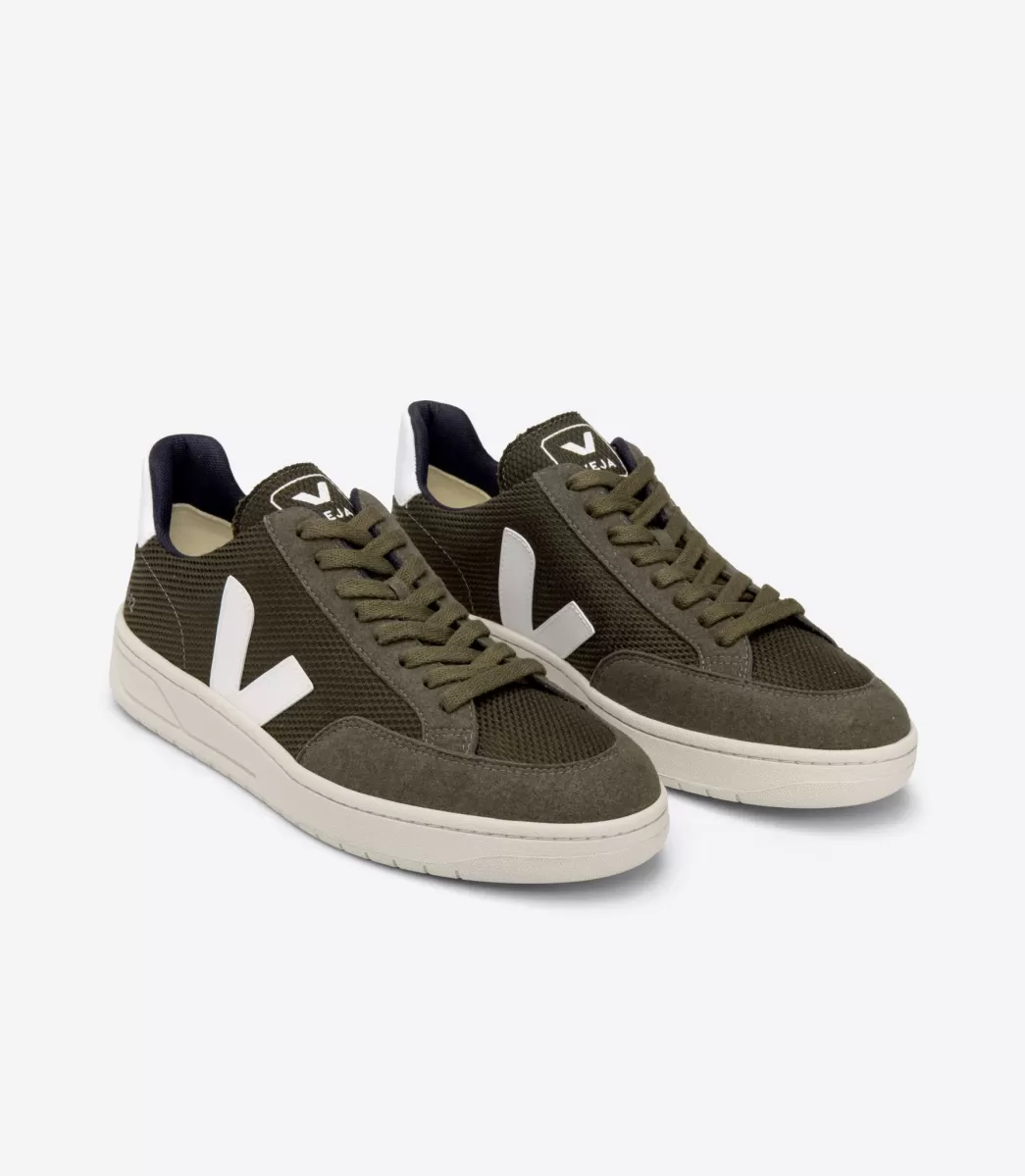 VEJA V-12 VEGAN B-MESH OLIVE WHITE<MULHER Adulto | Vegan