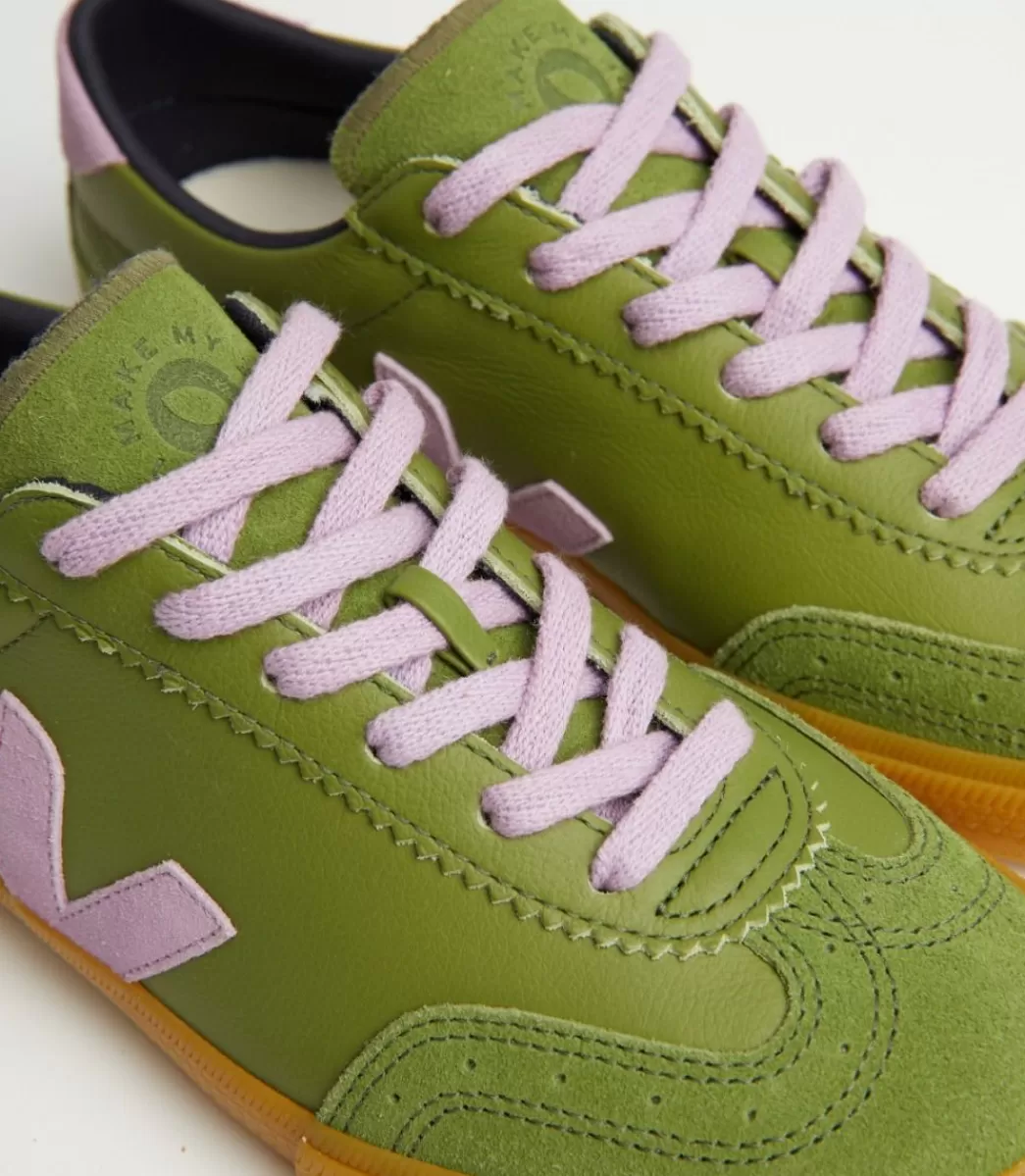 VEJA VOLLEY LEATHER X MAKE MY LEMONADE KIWI ORCHID<MULHER Veja X Make My Lemonade | Collab