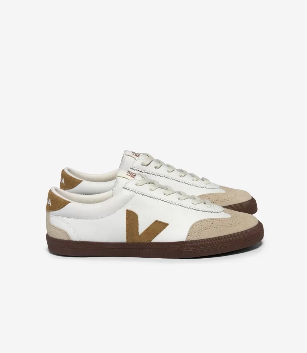 VEJA VOLLEY LEATHER WHITE TENT BARK< Volley